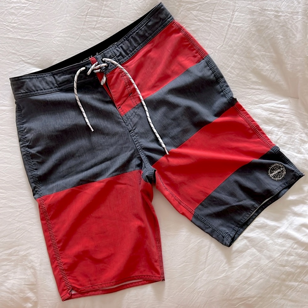 O’Neill Swim Trunks - Gray & Red